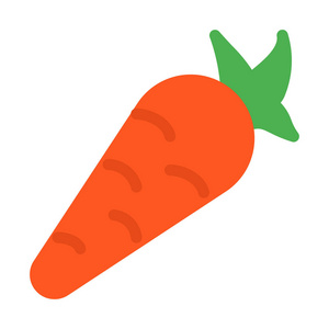 维生素丰富胡萝卜图标简单矢量插图