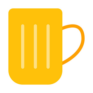 啤酒杯图标简单矢量插图