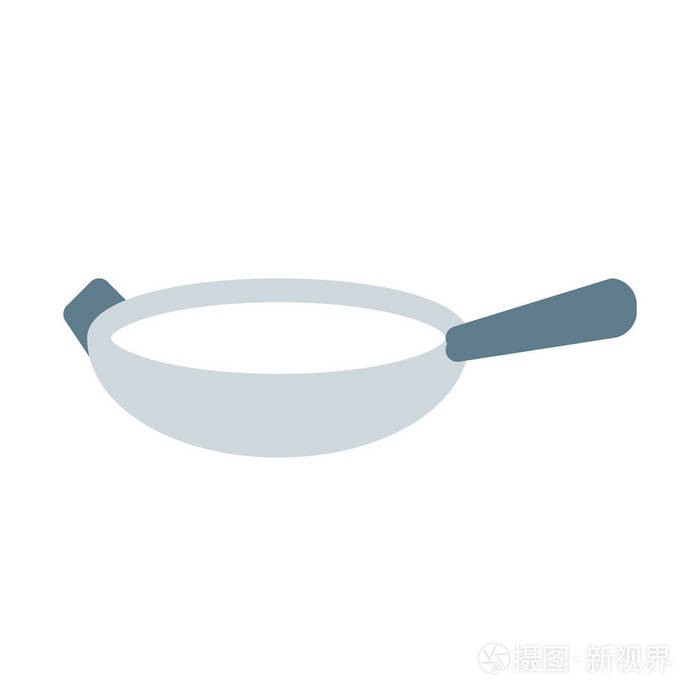 煎锅或煎锅图标简单矢量图