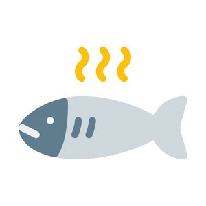 热鱼服务图示简单矢量插图图片