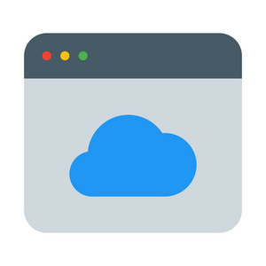 网页云服务图示简单矢量图