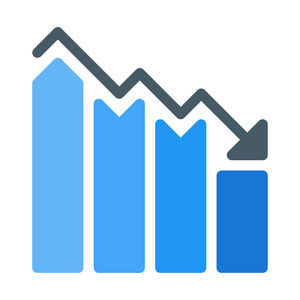 减少条形图图标简单矢量图