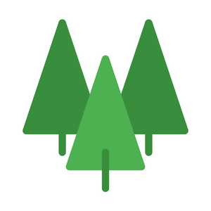 松树森林图标简单矢量图图片