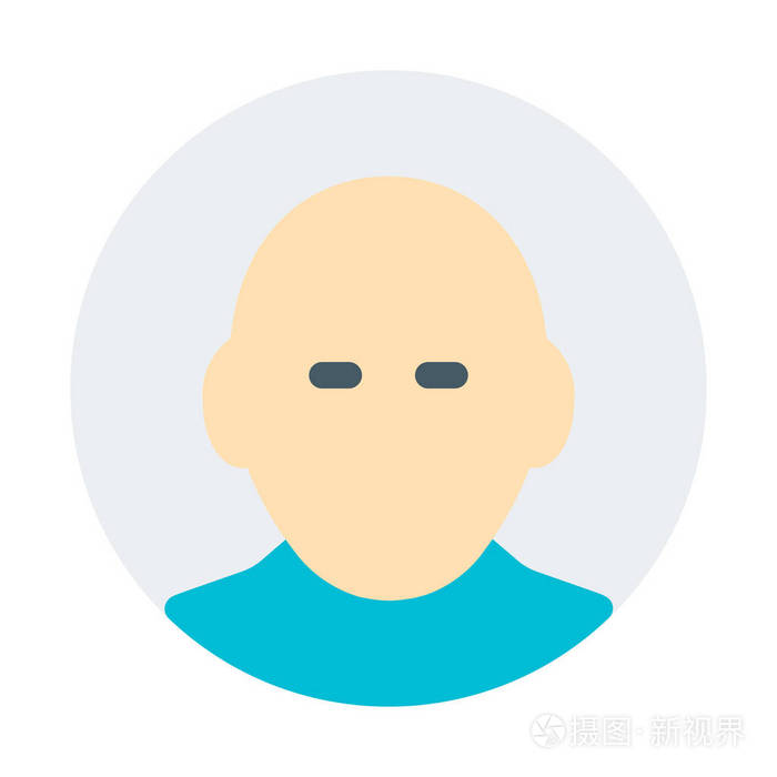 光头男用户图标简单矢量图