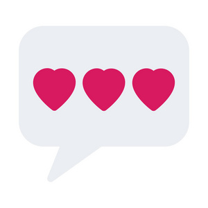心脏表情聊天图标简单矢量插图