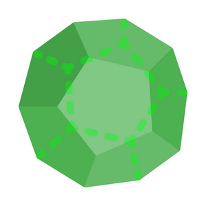 十二面体等距图标简单矢量插图