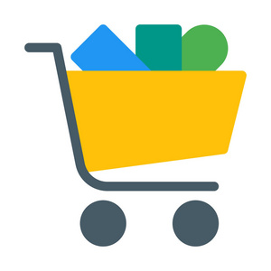 全购物车图标简单矢量插图照片