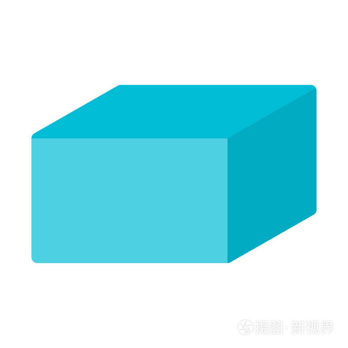 长方体形状面图图示简单矢量图