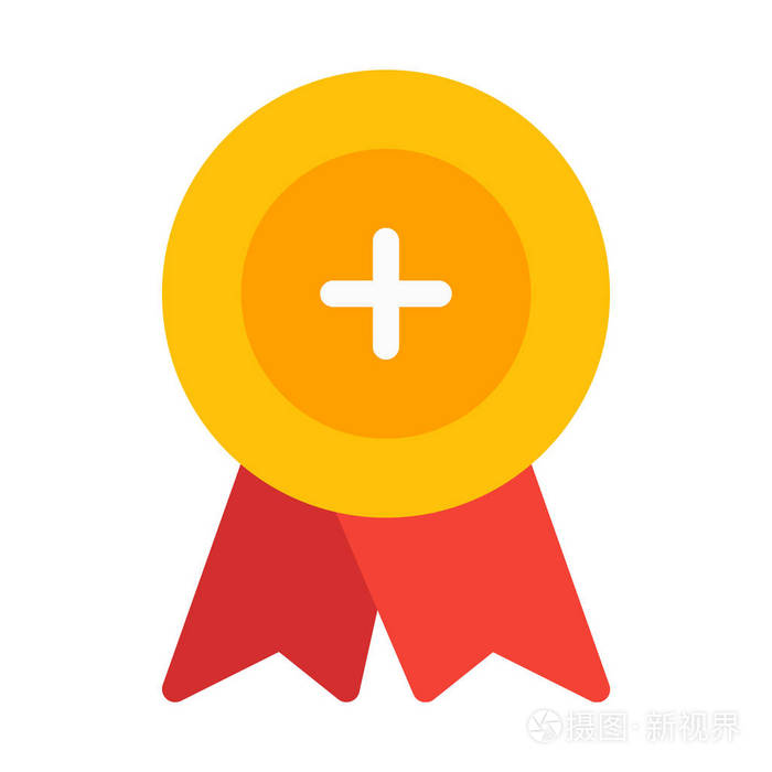 添加奖励徽章图标简单矢量插图