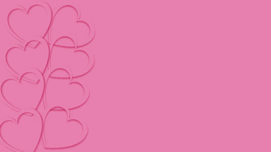 彩色纸心背景美丽的抽象粉红色的节日发光雕刻的心, 彩色纸为情人节