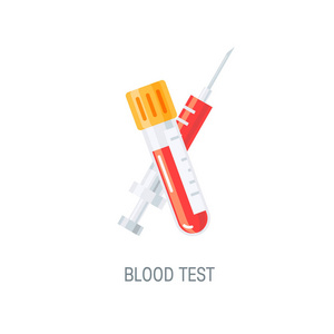 血液检测概念的矢量医学图标图片