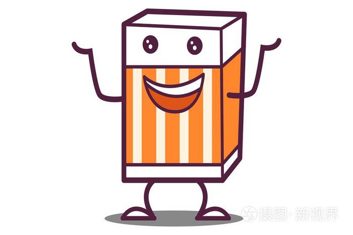 矢量卡通插图可爱橡皮擦惊讶孤立在白色背景