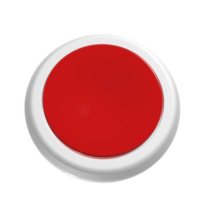 白色背景上的3d红色按钮