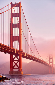 金门桥观景台从福特点日出旧金山加州美国