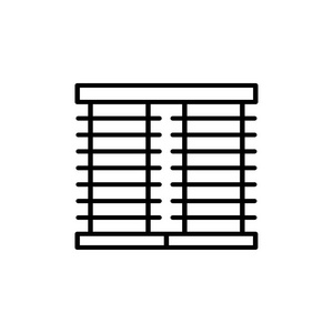  white vector illustration of venetian curtain shutter. Line ico