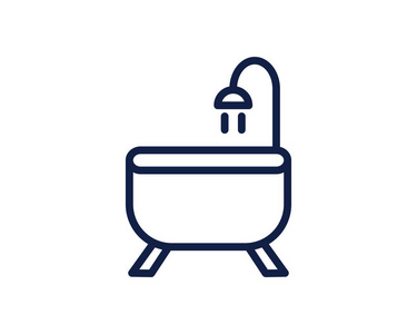 最新酒店卫浴图浴室线图标插图矢量浴室线图标插图设计照片