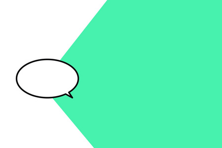 平面设计业务矢量插图空模板布局为邀请贺卡推广海报凭证空白椭圆形形状的讲话泡泡与黑色边框在中间左侧