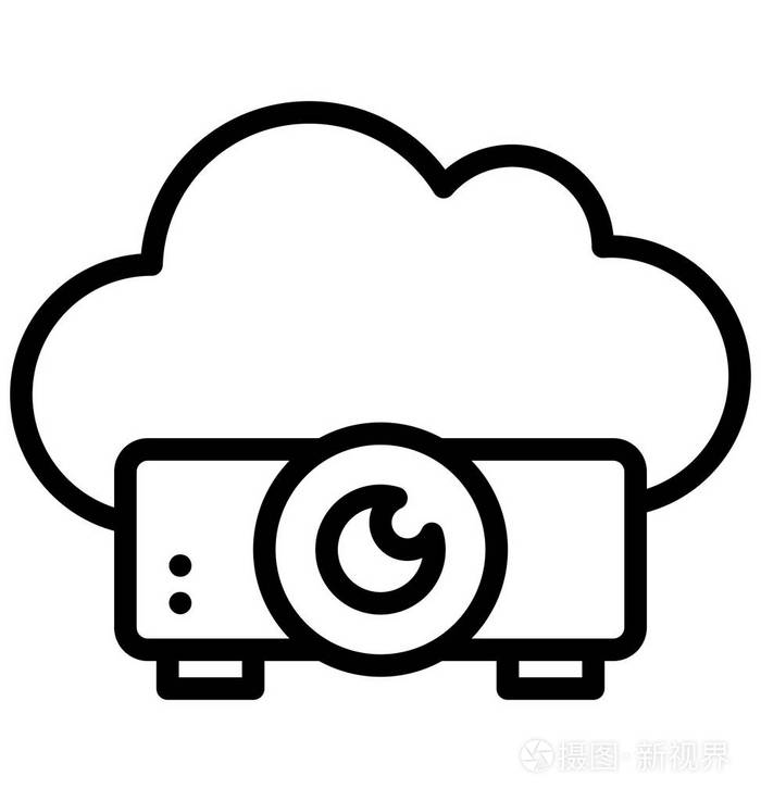 云投影仪独立的矢量图标可以很容易地修改或编辑