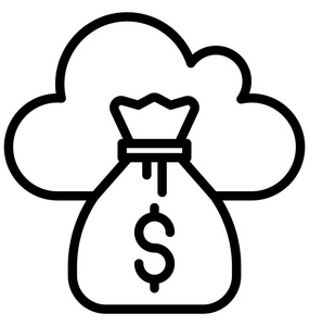 云钱隔离矢量图标，可以很容易地修改或编辑。