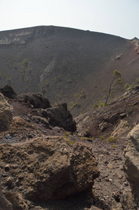 圣安东尼奥火山的内部火山口在加那利群岛的拉帕尔马岛。 旅游自然假日地质。 2015年7月8日西班牙伊斯拉德拉帕尔马加那利群岛。