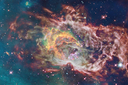 宇宙景观丰富多彩的科幻壁纸与无尽的外层空间。 由美国宇航局提供的这幅图像的元素