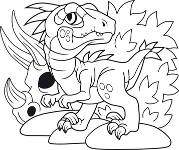 帅的搞笑图画卡通可爱的恐龙速龙着色书搞笑插图照片