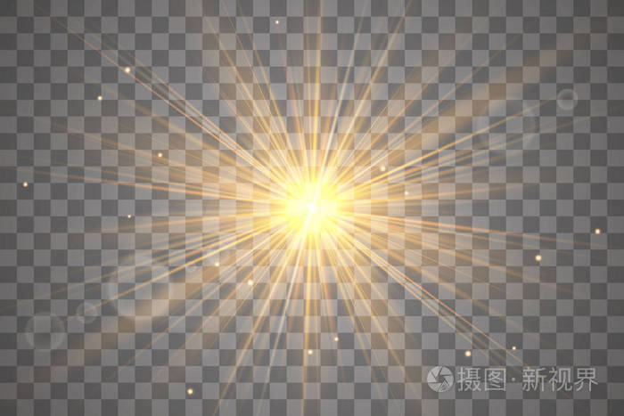 发光效应,爆炸,闪光,火花,太阳闪光.矢量图.
