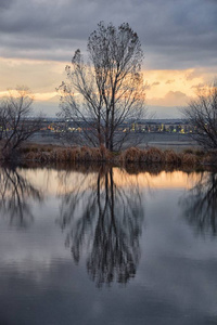 s Pond walking path, Reflecting Sunset in Broomfield Colorado su