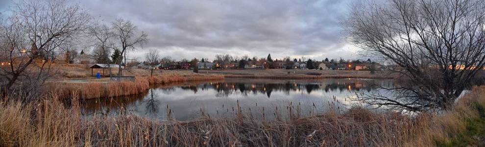 s Pond walking path, Reflecting Sunset in Broomfield Colorado su