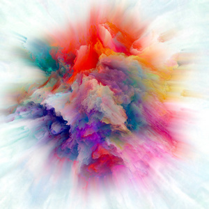 色彩情感系列。 色彩爆炸的背景构成，以想象力创造力艺术和设计为主题