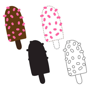 冰淇淋工作表矢量设计冰淇淋艺术品矢量设计