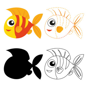 鱼类工作表矢量设计鱼类艺术品矢量设计