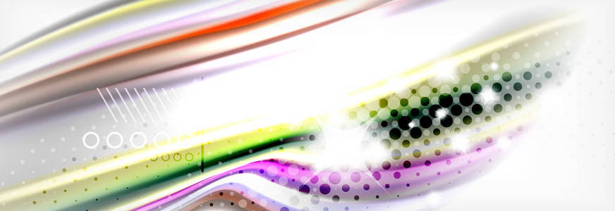 抽象波纹液体彩虹样式颜色条纹背景。演示文稿应用壁纸横幅或海报的艺术插图