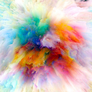 色彩情感系列。 色彩爆炸的抽象设计，以想象创造力艺术和设计为主题