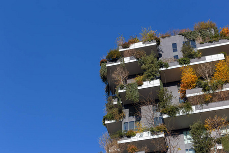 米兰现代住宅塔，城市摄影和建筑背景