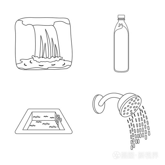 水和飞溅股票的汇集向量例证插画-正版商用图片16q9xx-摄图新视界