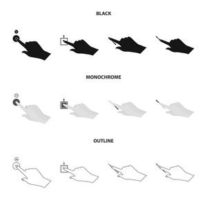 触摸屏和手势的孤立对象。网络触摸屏和触摸股票符号集