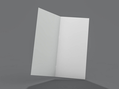 空白肖像模拟纸。小册子，杂志，明信片隔离。3D绘制