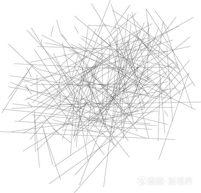 在混乱的质量中,黑色的线乱缠绕在一起