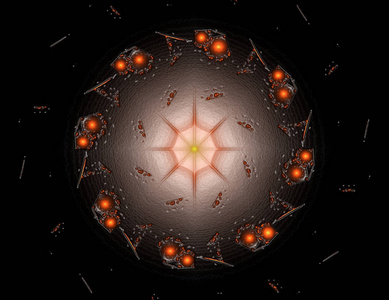 视觉吸引人的背景,由概念网格,曲线和分形元素组成,适合作为物理