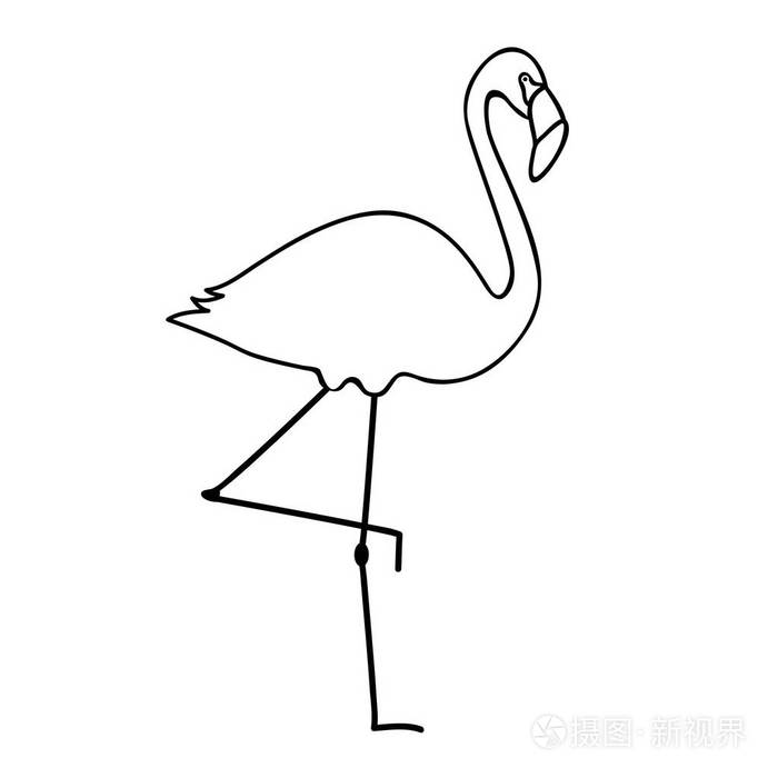 火烈鸟简单图标象形图轮廓