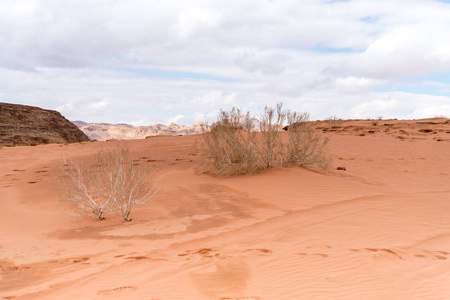约旦亚喀巴市附近瓦迪朗姆沙漠迷人的美