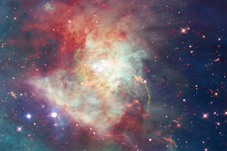 宇宙景观令人敬畏的科幻壁纸。 由美国宇航局提供的这幅图像的元素