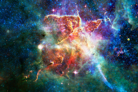 无限美丽的宇宙背景与星云和恒星。 由美国宇航局提供的这幅图像的元素