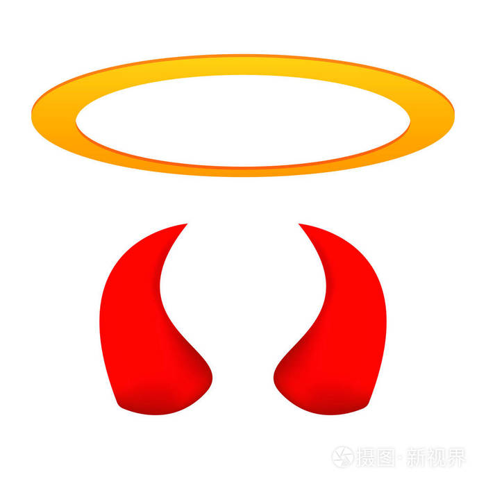 光环天使环和邪恶的恶魔角