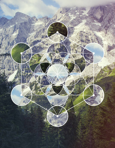 s Cube. Sacred geometry. Harmony, spirituality, unity of nature.