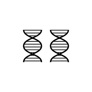 DNA图标DNA图标载体在时尚平面风格分离在白色背景。 DNA图标图像DNA图标插图
