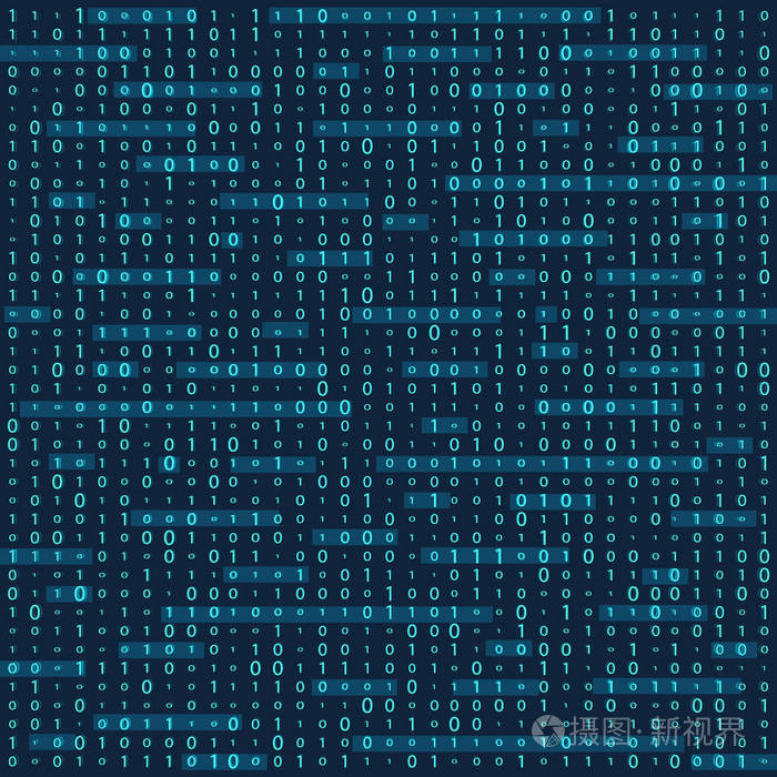 二进制代码零一个矩阵白色背景横幅图案壁纸向量