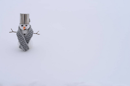 冬天雪上的小雪人。