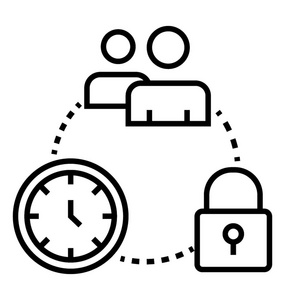 diractoration时间管理的行图标.照片